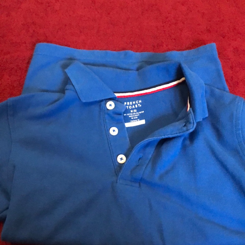 French Toast Long Sleeves Blue School Uniform shirt, Size M (8),Boys